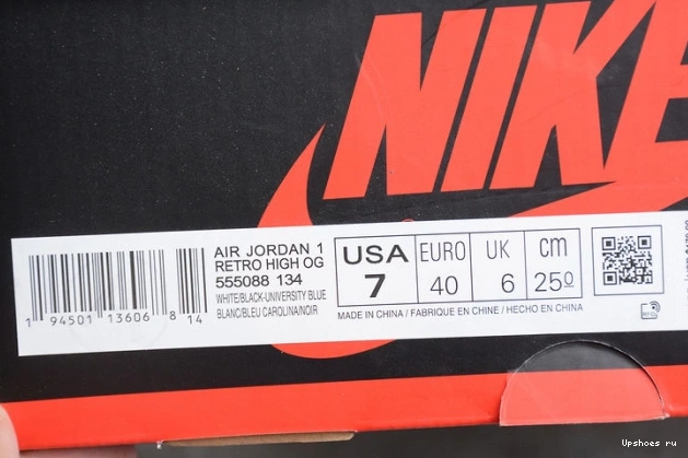 University Blue White AIR Jordan 1 High Retro 555088-134 Black 0502